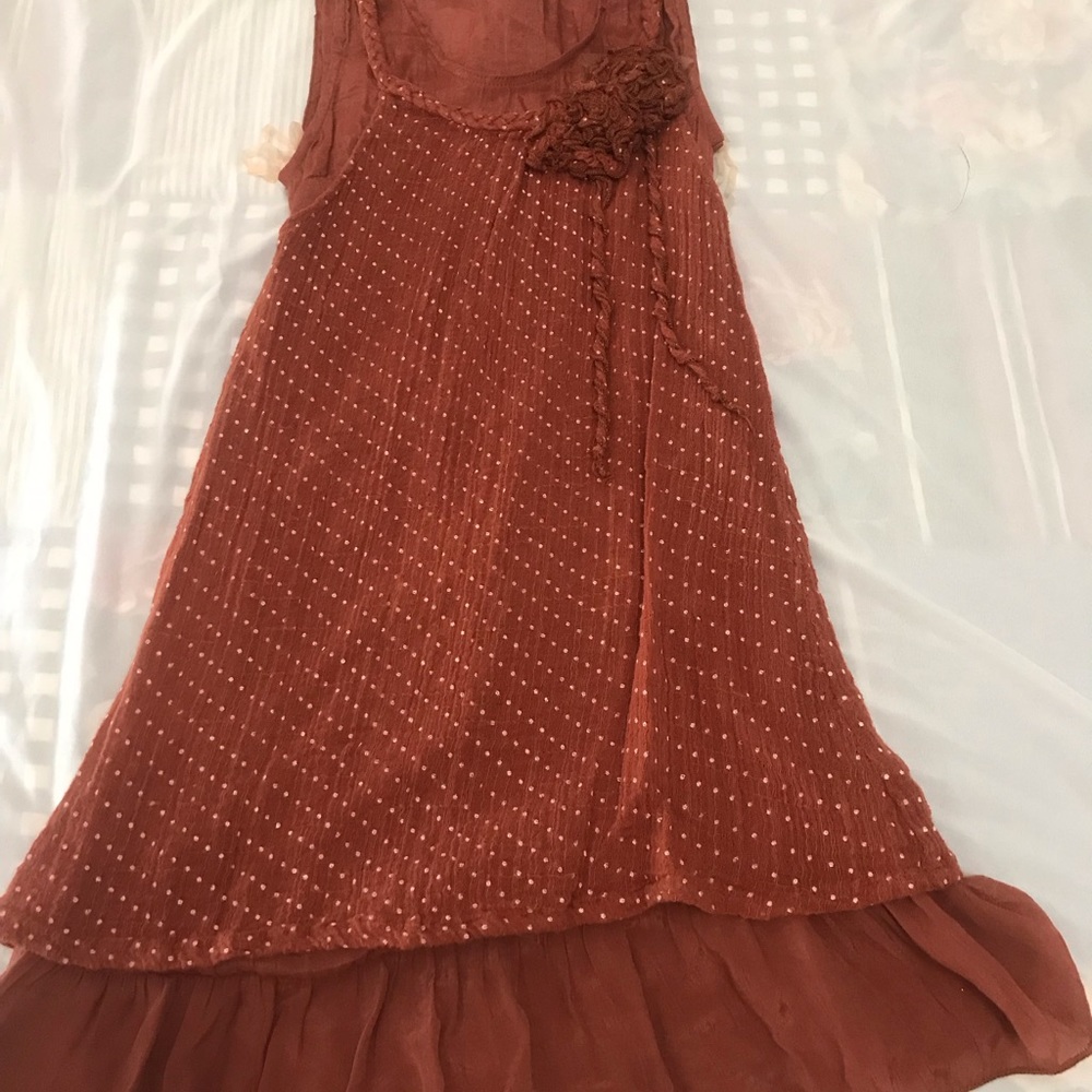 Charming Charlie Size Small Brick color with Dots Tunic Top/Dress